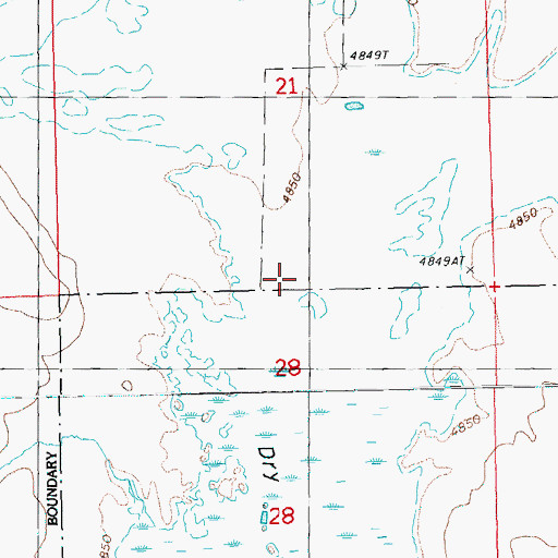 Topographic Map of Dry Prairie Reservoir, OR