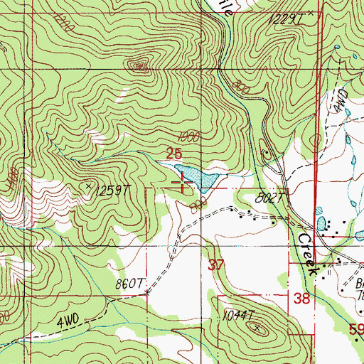 Topographic Map of Edward Wageman Reservoir, OR