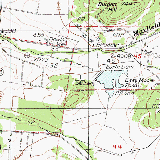 Topographic Map of Emory Moore Dam, OR