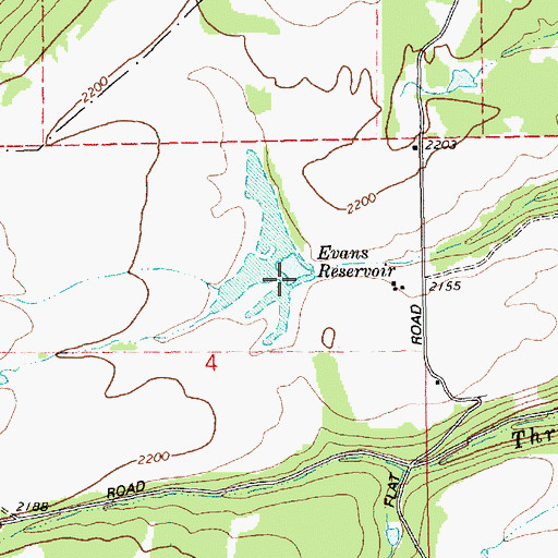 Topographic Map of Evans Dam, OR