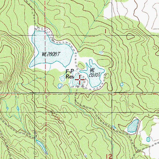 Topographic Map of F P Number One Dam, OR