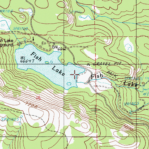 Topographic Map of Fish Lake Dam, OR