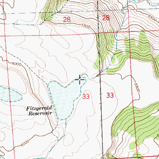 Topographic Map of Fitzgerald Dam, OR