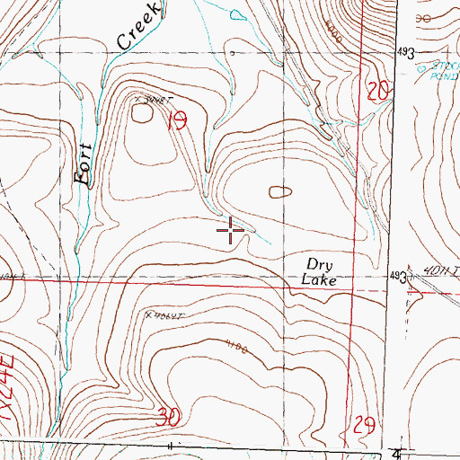 Topographic Map of Fort Creek Dam, OR