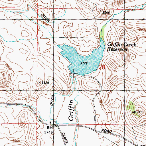 Topographic Map of Griffin Creek Dam, OR