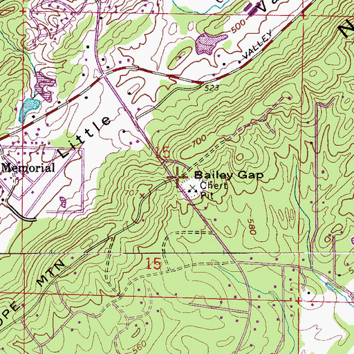 Topographic Map of Bailey Gap, AL