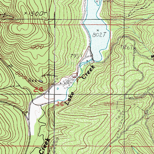 Topographic Map of Hult Log Storage Pond Dam, OR
