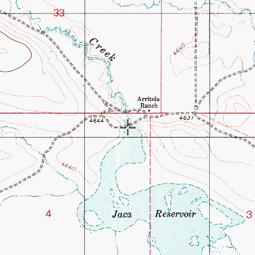 Topographic Map of Jaca Dam, OR