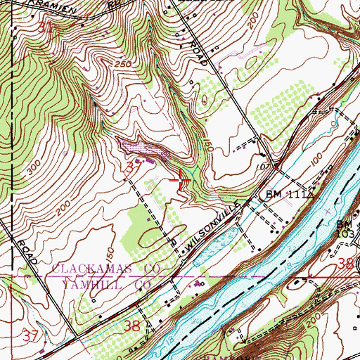 Topographic Map of Joseph Rogers Dam, OR