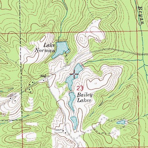 Topographic Map of Bailey Lakes, AL