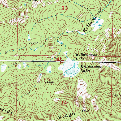 Topographic Map of Killamacue Dam, OR
