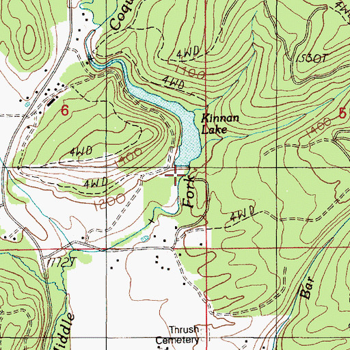 Topographic Map of Kinnan Dam, OR