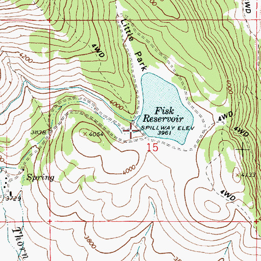 Topographic Map of Little Park Dam, OR