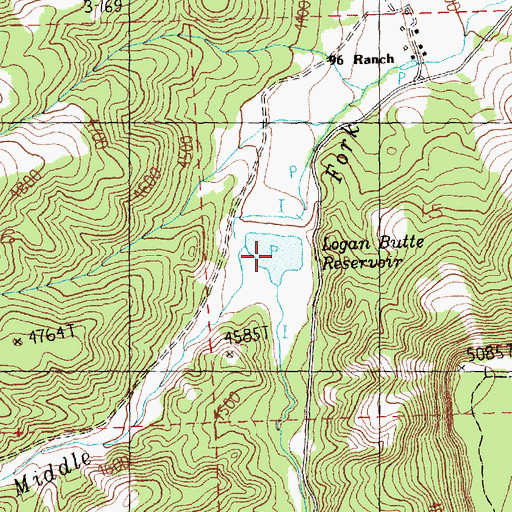 Topographic Map of Logan Butte Reservoir, OR