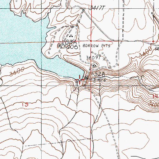 Topographic Map of Malheur Dam, OR
