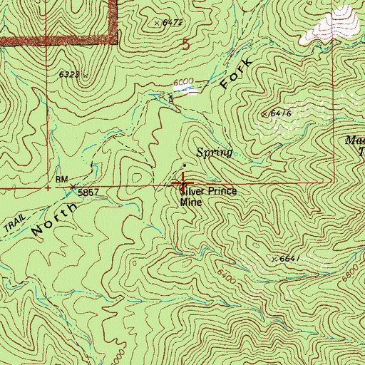 Topographic Map of Silver Prince Mine, AZ