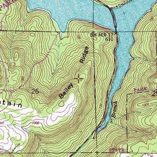 Topographic Map of Bailey Ridge, AL