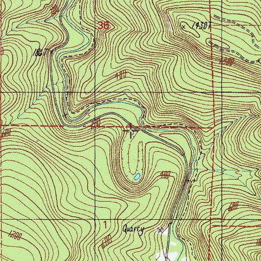 Topographic Map of Millicoma River Rearing Pond Dam, OR