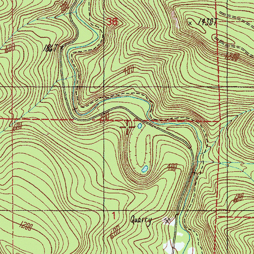 Topographic Map of Millicoma River Rearing Pond, OR