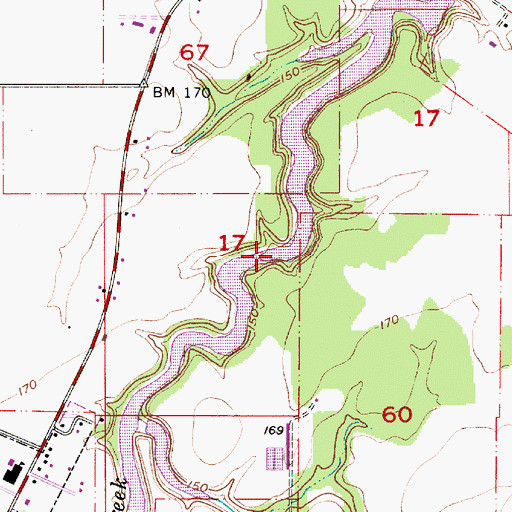 Topographic Map of Mission Creek Reservoir, OR