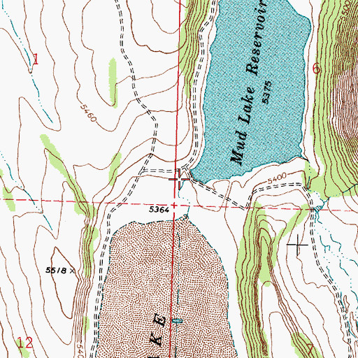Topographic Map of Mud Lake Dam, OR