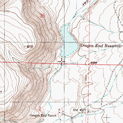 Topographic Map of Oregon End Dam, OR