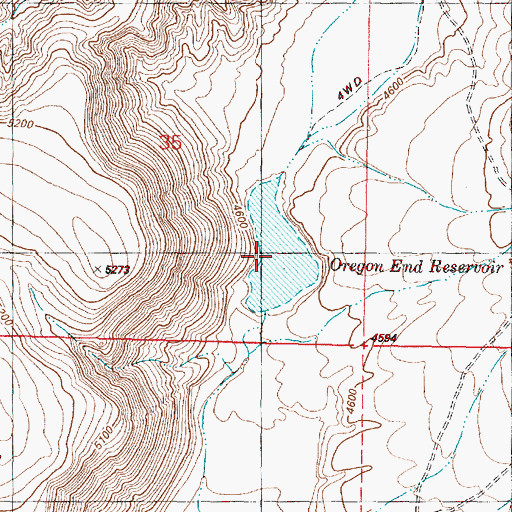 Topographic Map of Oregon End Reservoir, OR