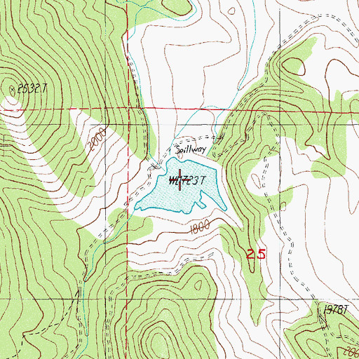 Topographic Map of Osborne Creek Dam, OR