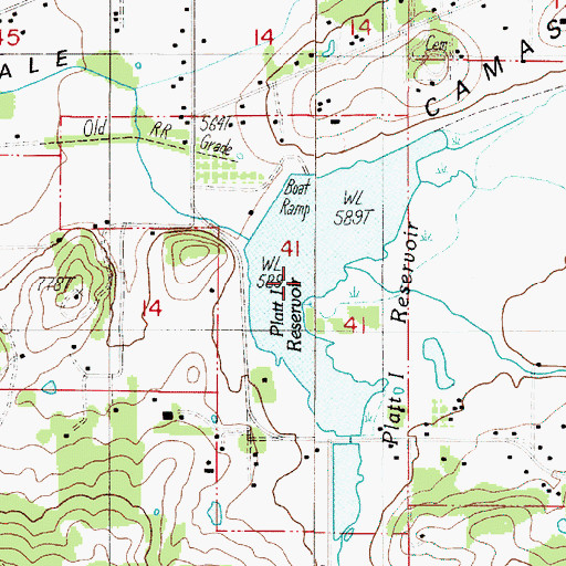 Topographic Map of Platt 1 Dam, OR