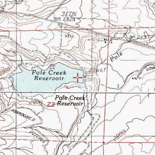 Topographic Map of Pole Creek Dam, OR