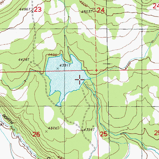 Topographic Map of Randall Reservoir, OR