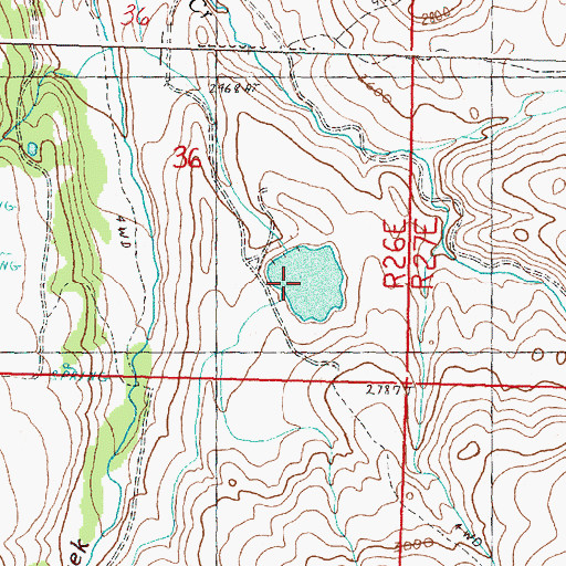 Topographic Map of Waller Reservoir Number Three, OR