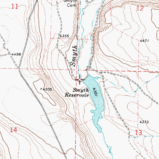 Topographic Map of Smyth Dam, OR