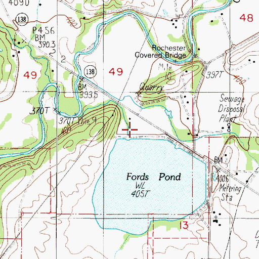 Topographic Map of Fords Pond Dam, OR