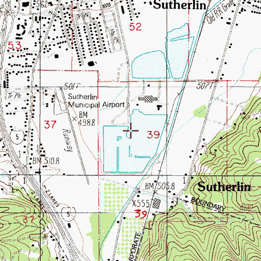 Topographic Map of Sutherlin Log Pond Dam, OR