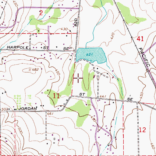 Topographic Map of Waldo Lake Reservoir Dam, OR