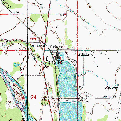 Topographic Map of Western Veneer and Plywood Dam, OR