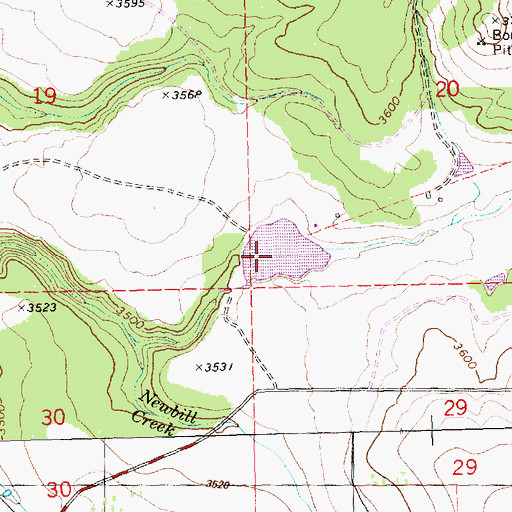 Topographic Map of Willow Creek Reservoir, OR