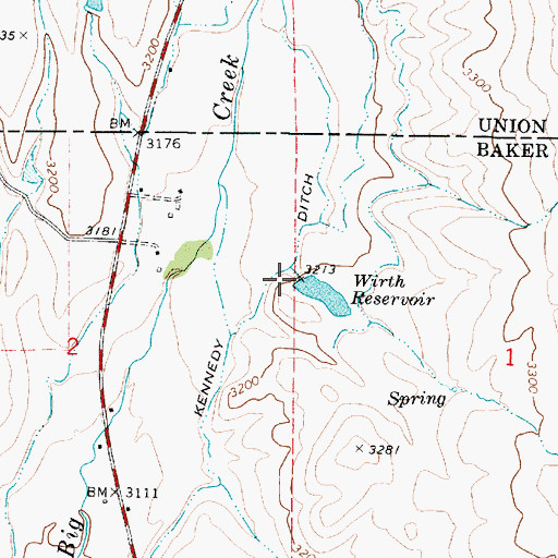 Topographic Map of Wirth Dam, OR