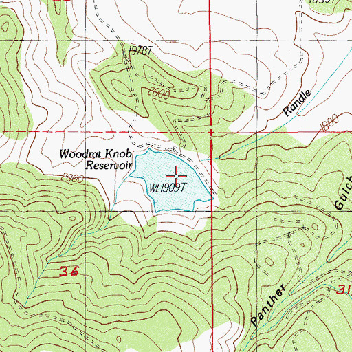 Topographic Map of Woodrat Knob Dam, OR