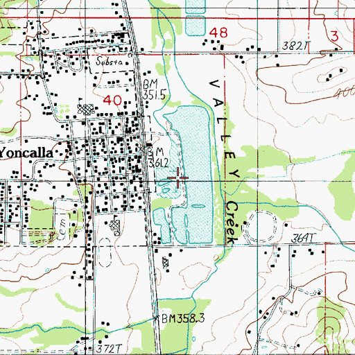 Topographic Map of Yoncalla Log Pond, OR