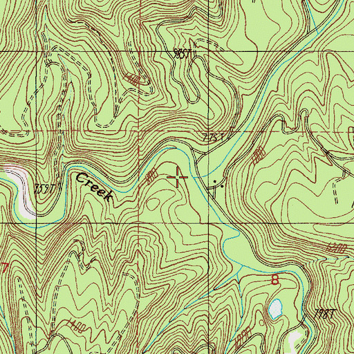 Topographic Map of Arrow Creek, OR