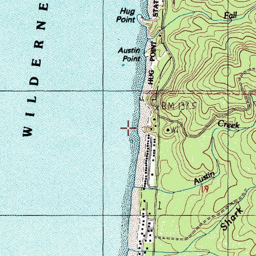 Topographic Map of Austin Point, OR