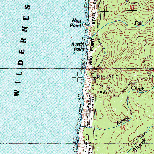 Topographic Map of Point Meriwether, OR