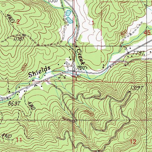 Topographic Map of Suicide Creek, OR