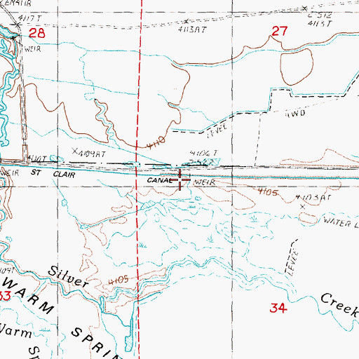 Topographic Map of Saint Clair Canal, OR