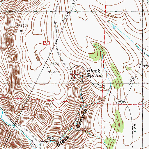 Topographic Map of Black Spring, OR