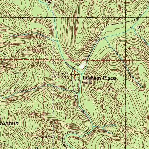 Topographic Map of Ludlum Place, OR