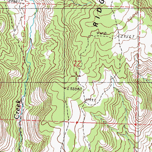 Topographic Map of Starvation Ridge, OR