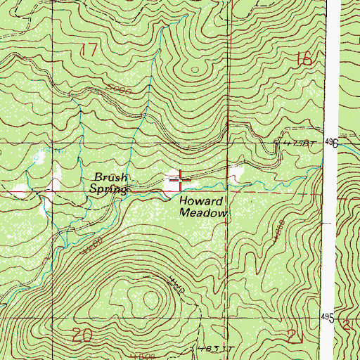 Topographic Map of Howard Meadow Camp, OR
